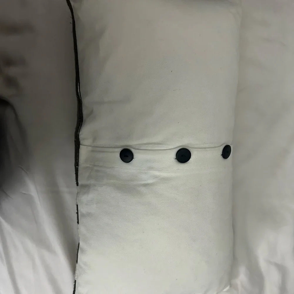 Grey and white pillowcase